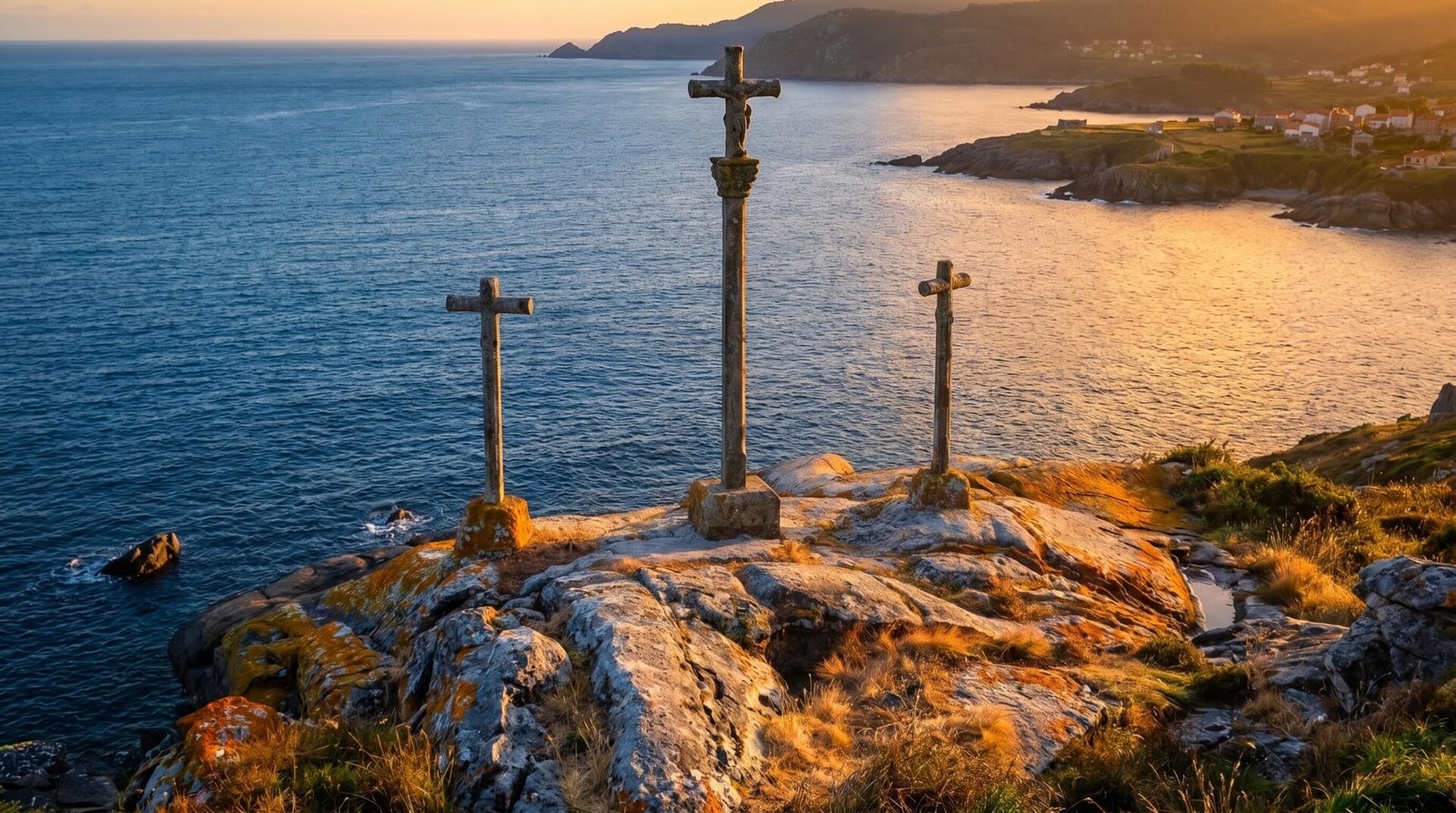 Cruzeiros de pedra junto ao mar